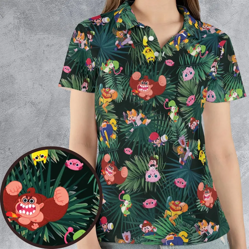 Video Game Characters Pattern AOP Men/Women Polo Shirt - 4