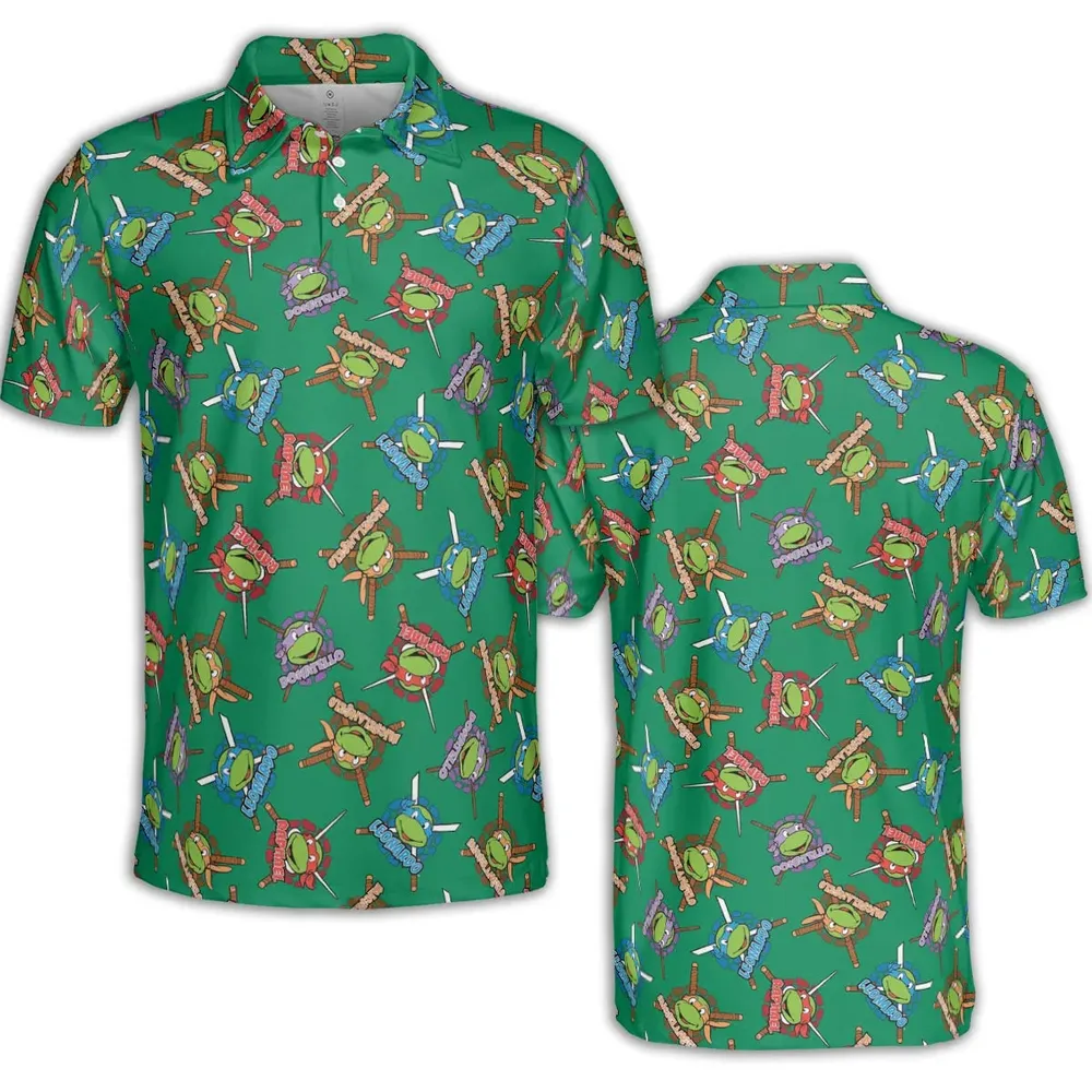 TMNT Characters Pattern AOP Men/Women Polo Shirt - 2