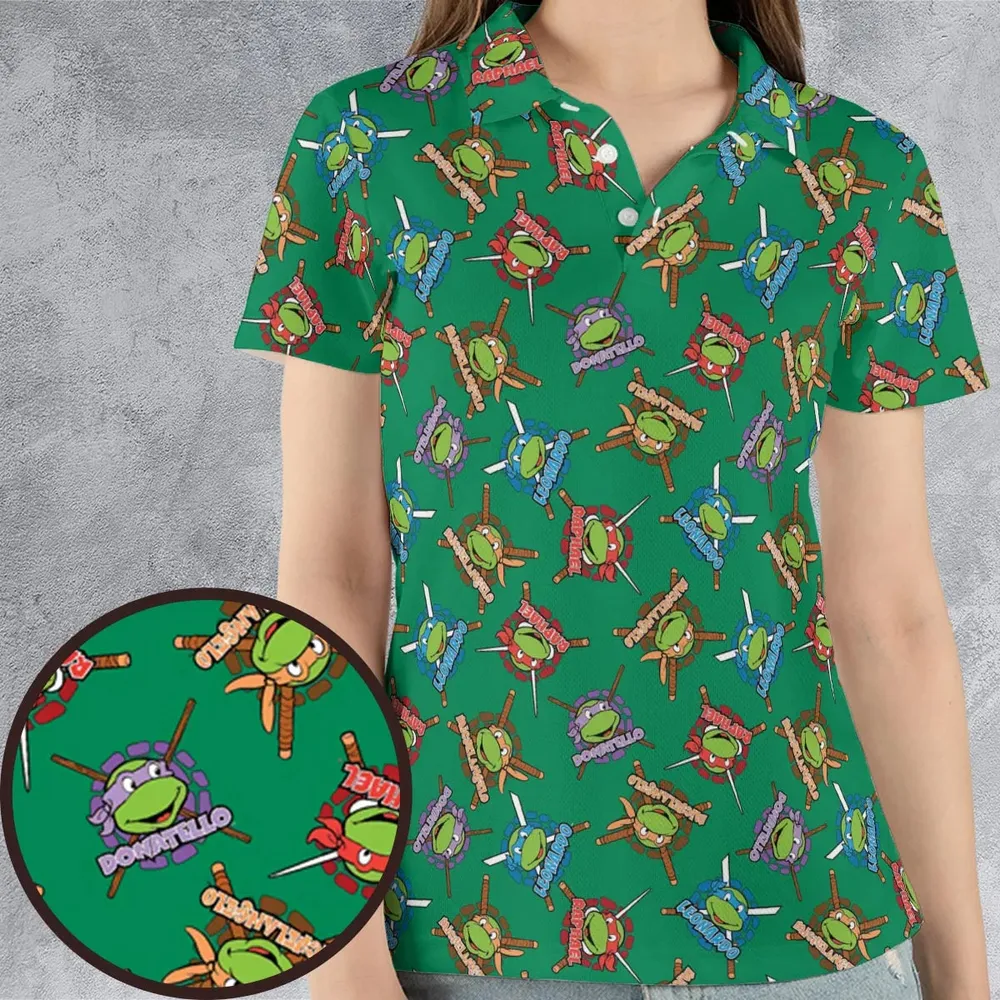 TMNT Characters Pattern AOP Men/Women Polo Shirt - 4