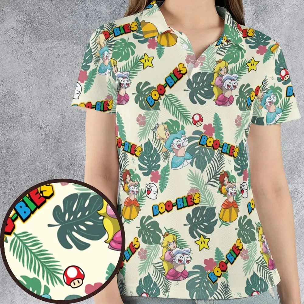 Super Mario Boo-Bies Pattern AOP Men/Women Polo Shirt - 4