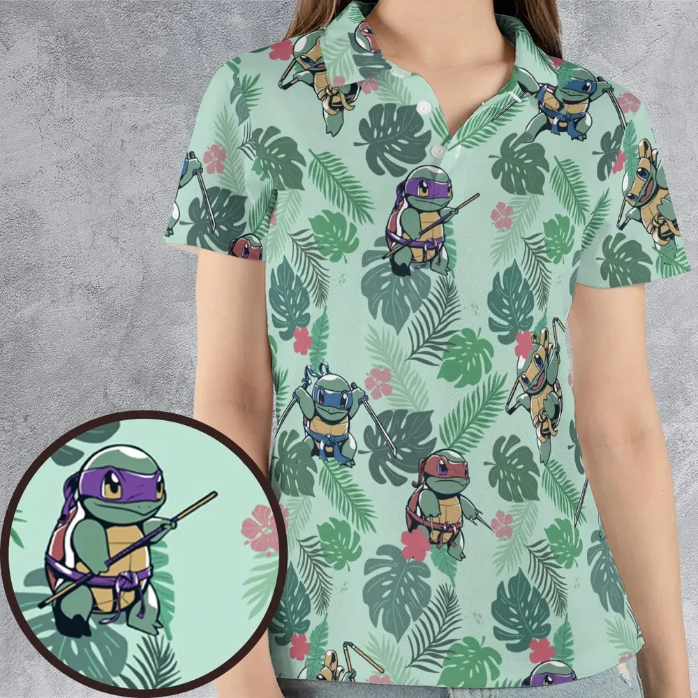 Teenage Mutant Ninja Squirtle AOP Men/Women Polo Shirt - 4