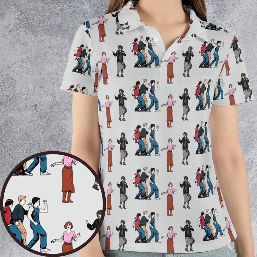 The Breakfast Club Characters Pattern AOP Men/Women Polo Shirt - 4