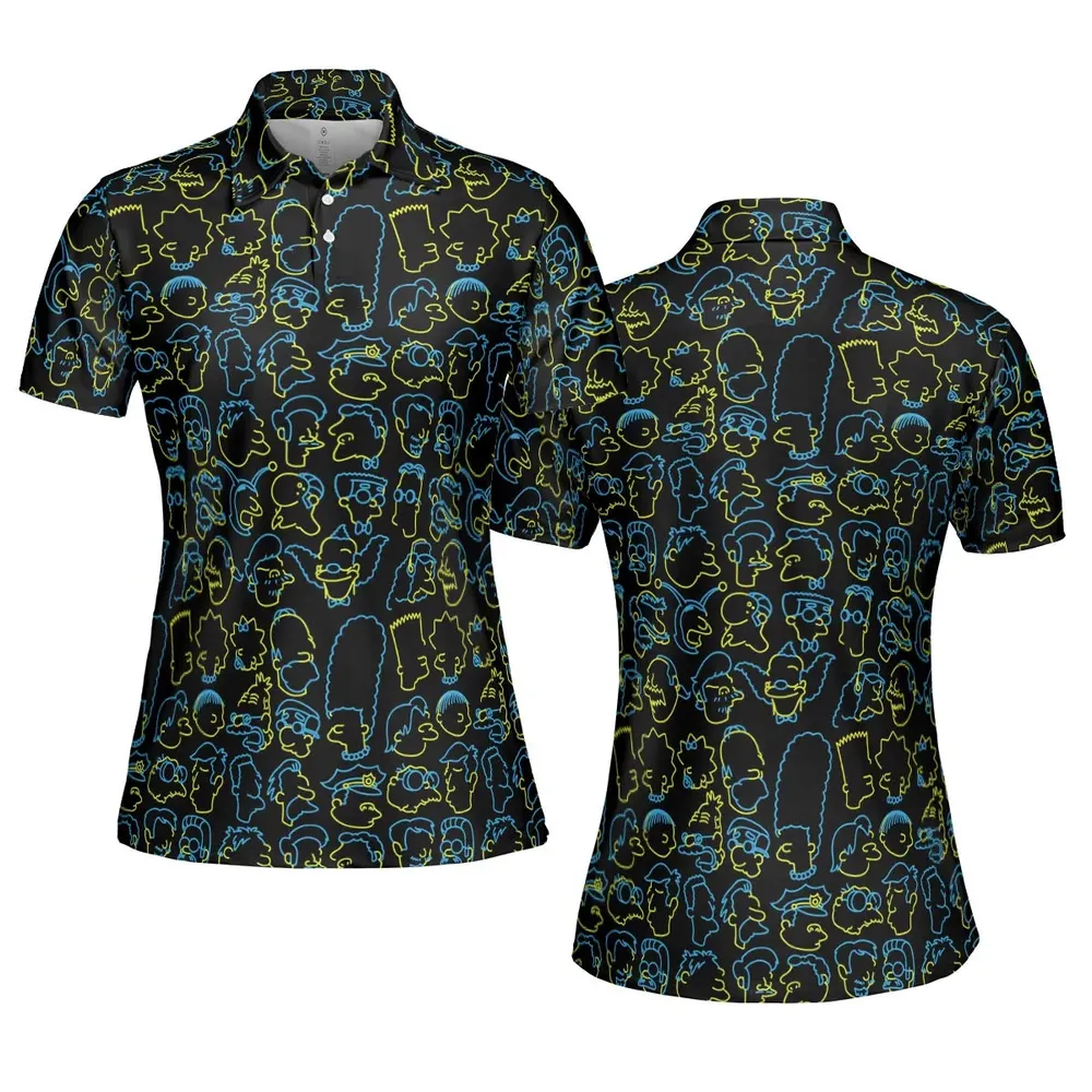 The Simpsons Neon AOP Men/Women Polo Shirt - 5