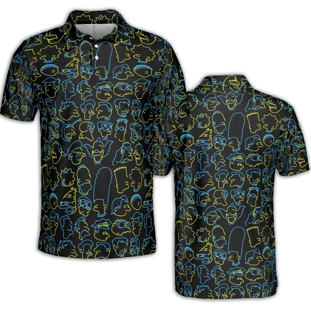 The Simpsons Neon AOP Men/Women Polo Shirt - 2
