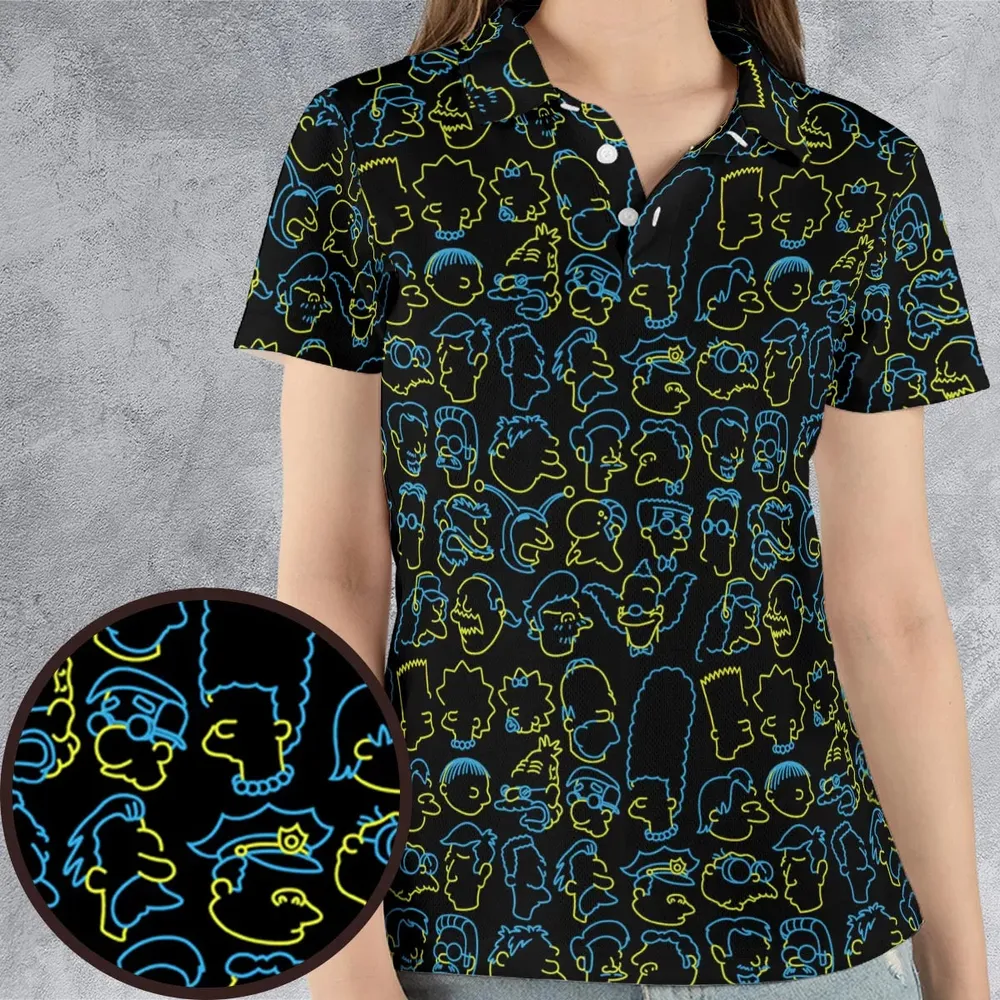 The Simpsons Neon AOP Men/Women Polo Shirt - 4