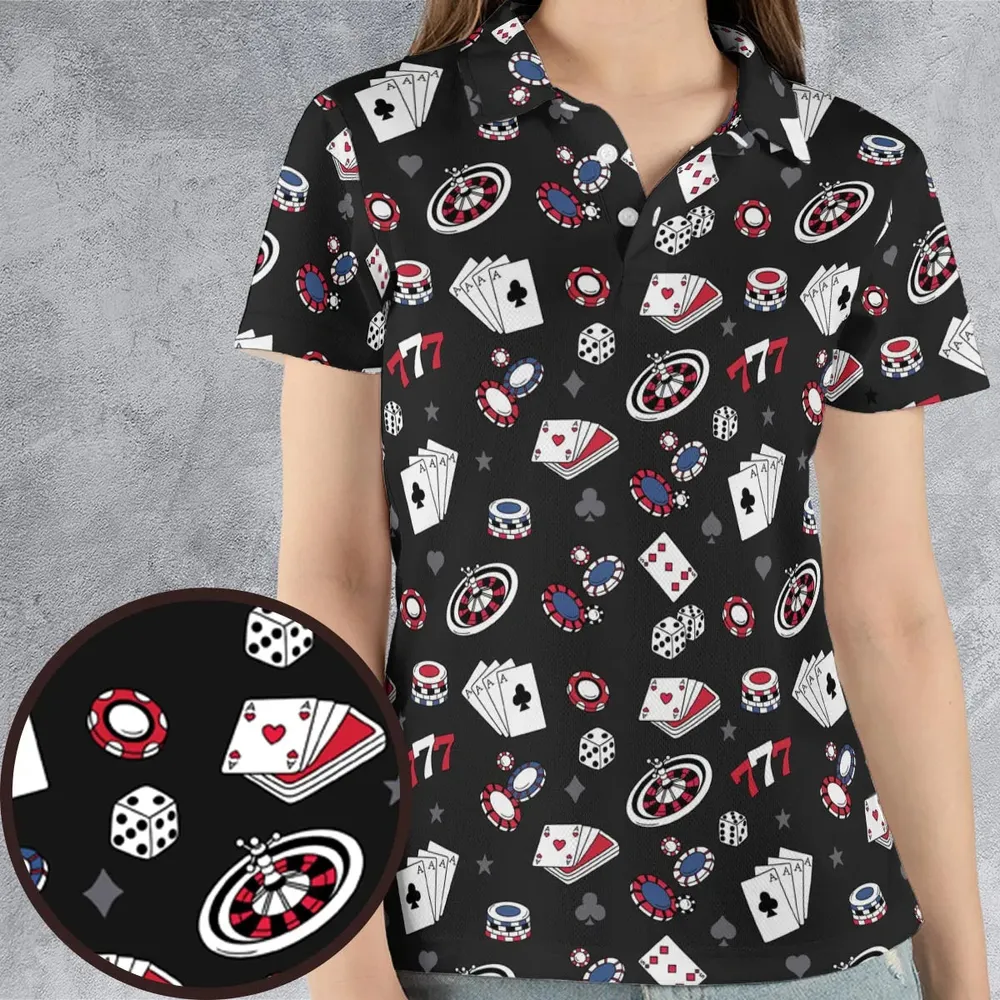 Vintage Poker Texas Hold’em AOP Men/Women Polo Shirt - 4