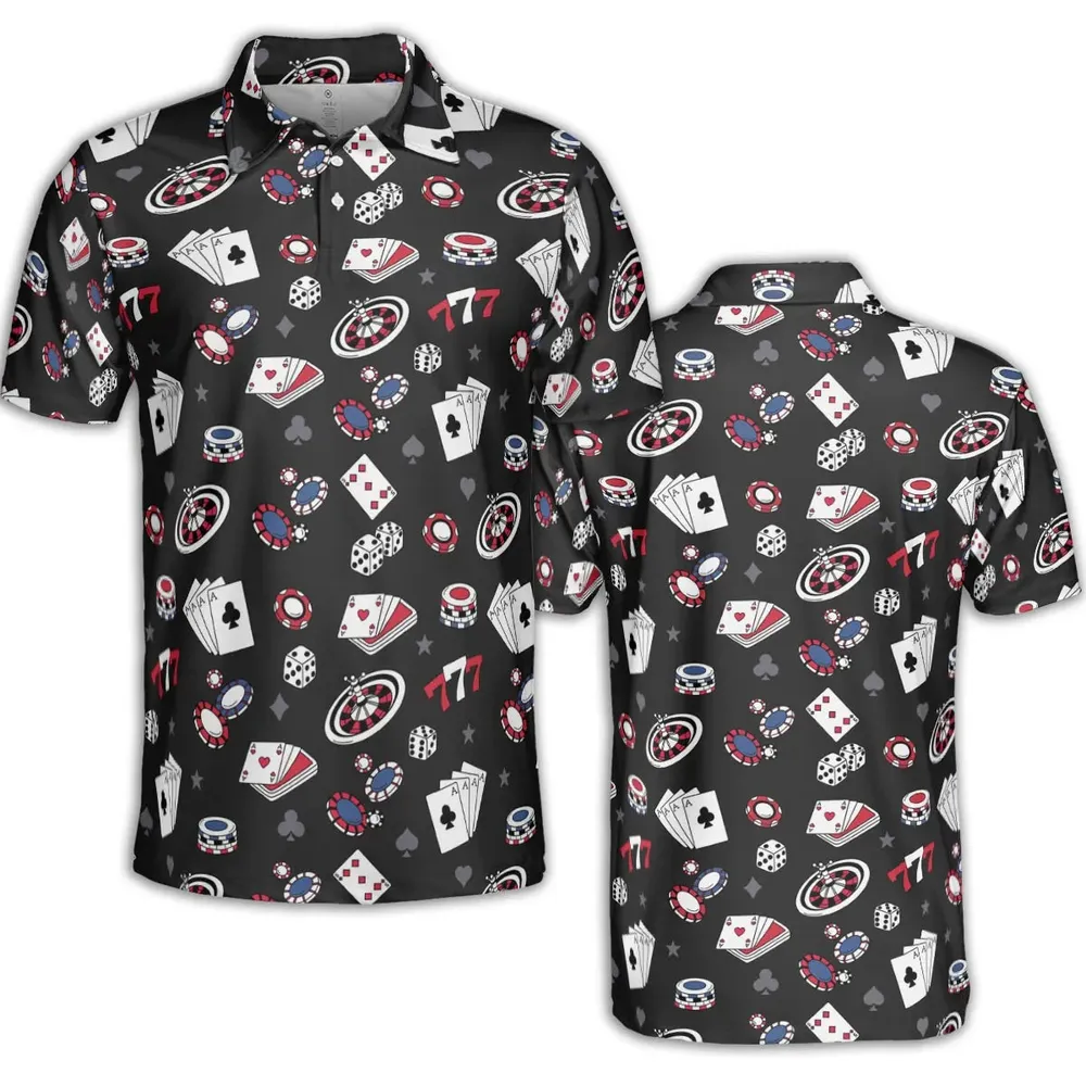 Vintage Poker Texas Hold’em AOP Men/Women Polo Shirt - 2