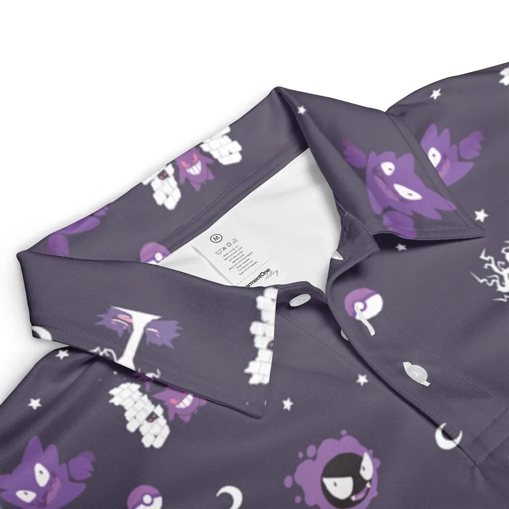 Gengar Pokemon Pattern AOP Men/Women Polo Shirt - 3