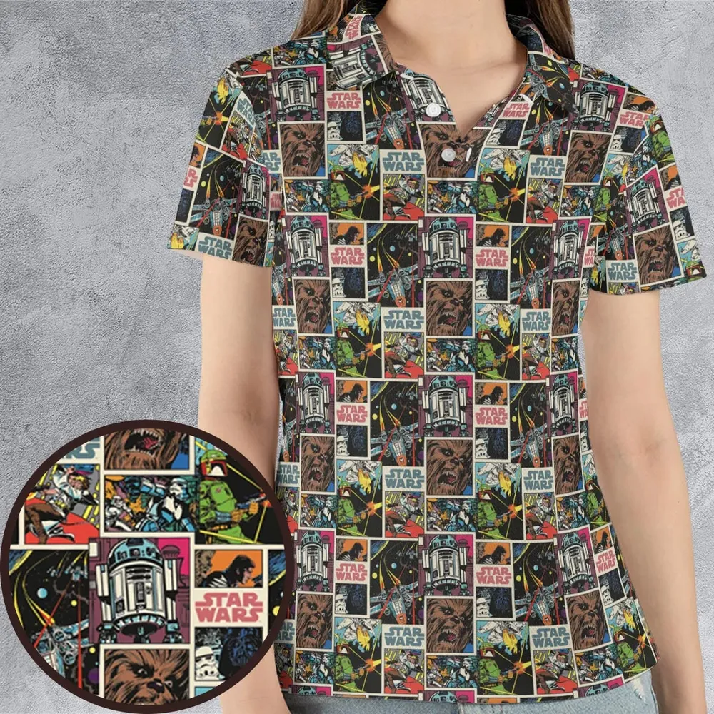 Star Wars Comic AOP Men/Women Polo Shirt - 4