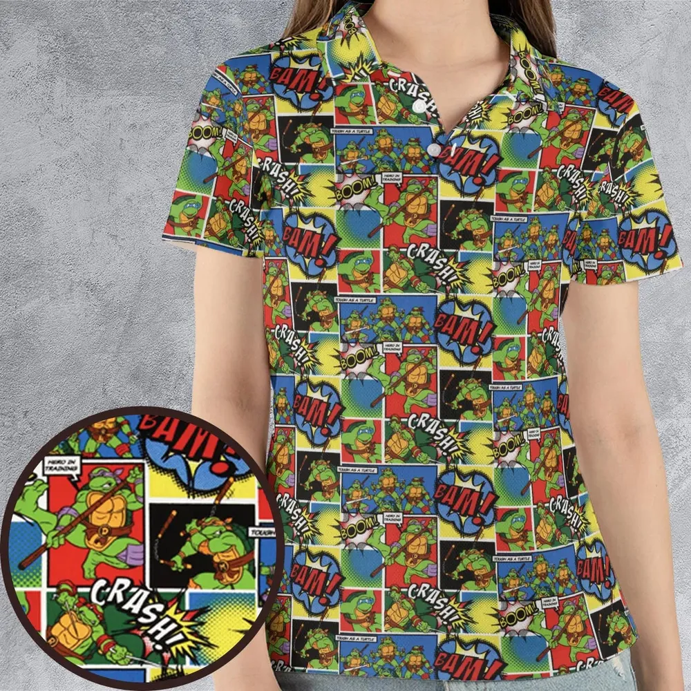 Teenage Mutant Ninja Turtles Comic AOP Men/Women Polo Shirt - 4