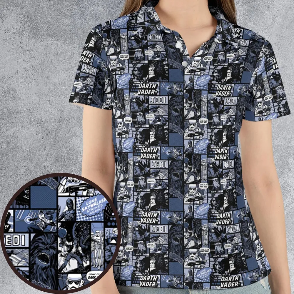 Star Wars Dark Side Comic AOP Men/Women Polo Shirt - 4