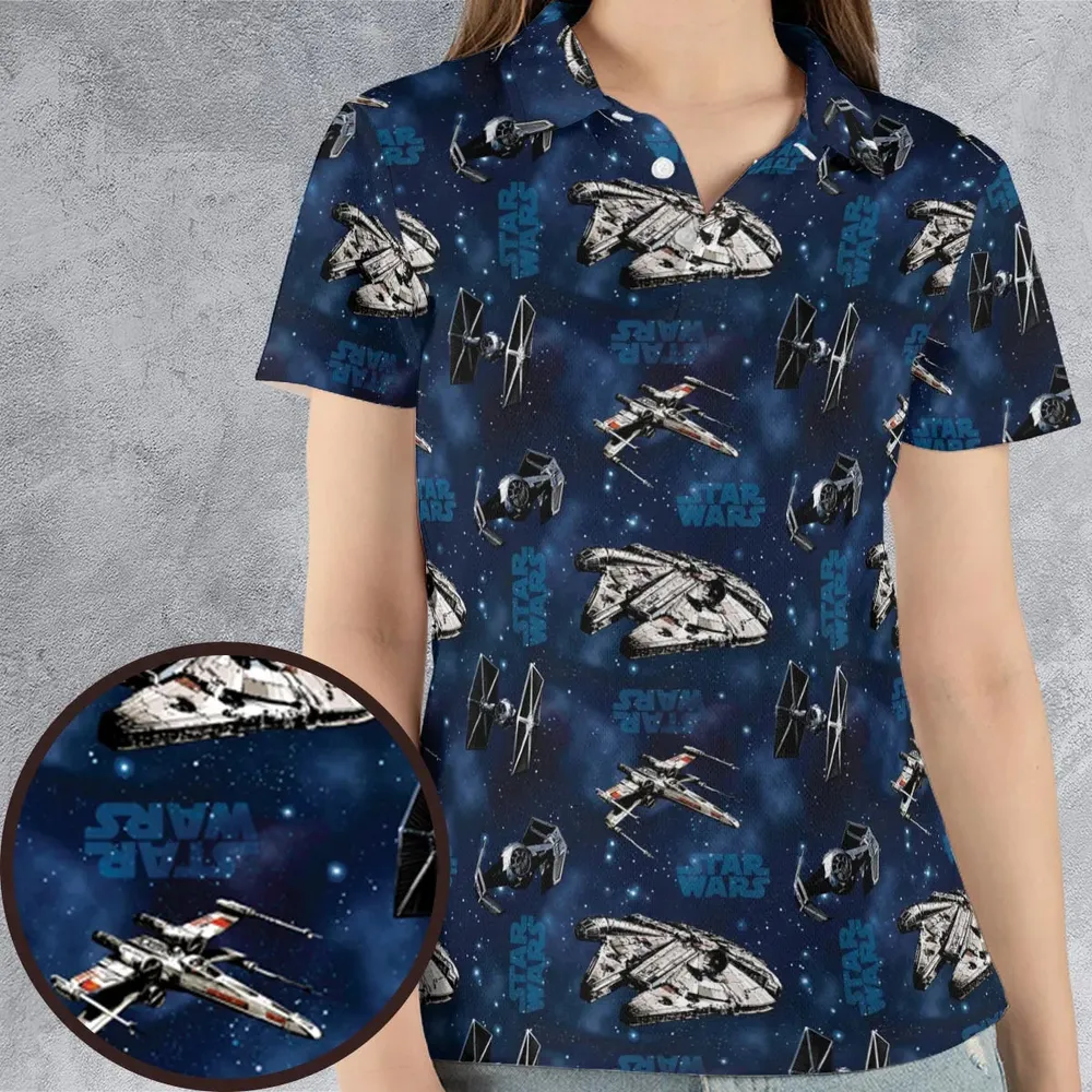 Star Wars Ships Pattern AOP Men/Women Polo Shirt - 4