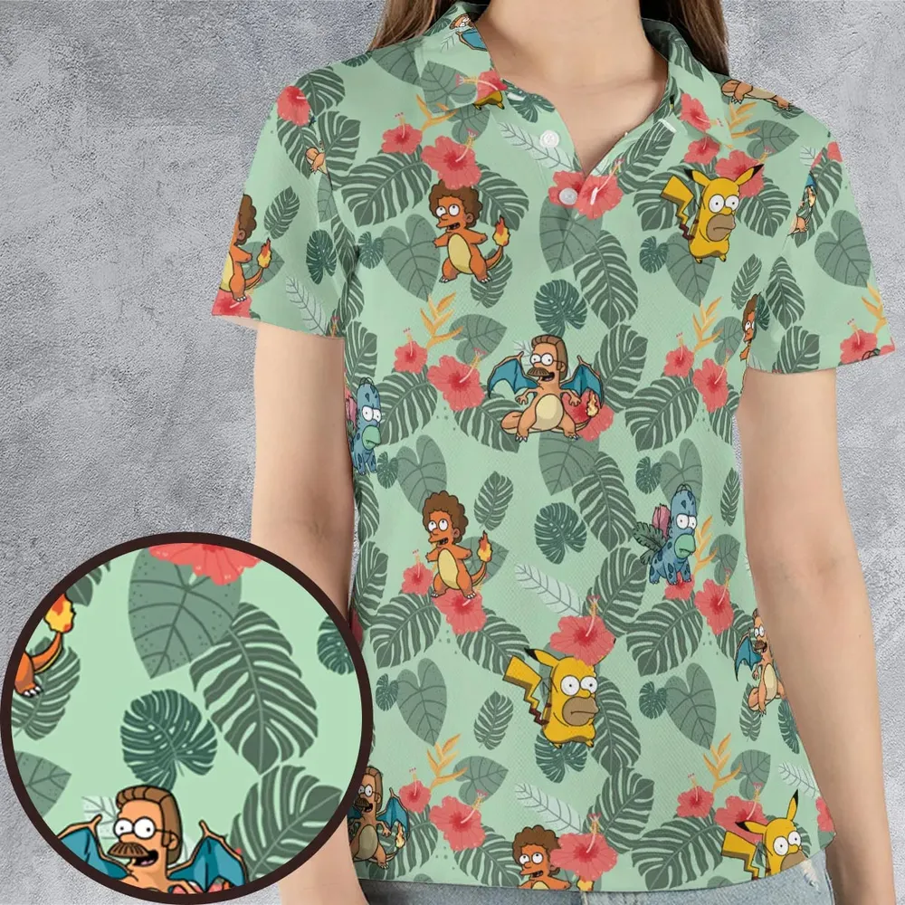 Simpsonmon The Simpsons Pokemon Mashup AOP Men/Women Polo Shirt - 4