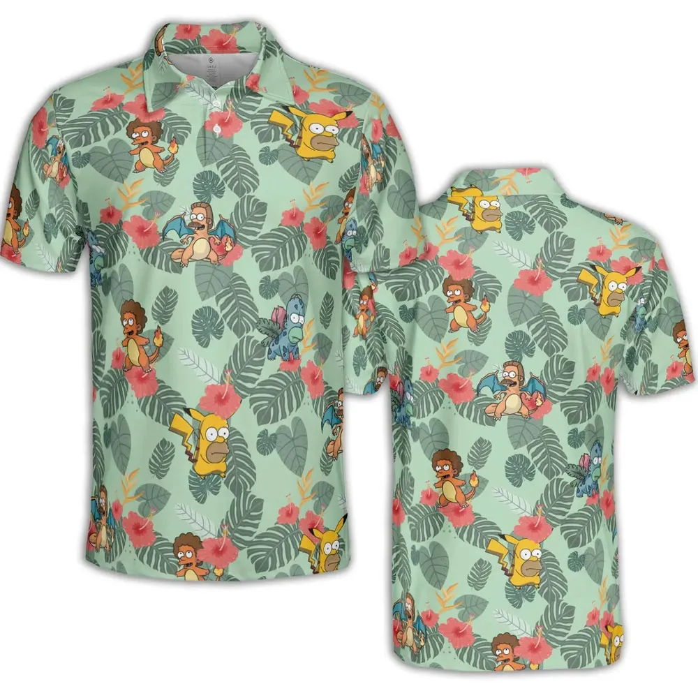 Simpsonmon The Simpsons Pokemon Mashup AOP Men/Women Polo Shirt - 2