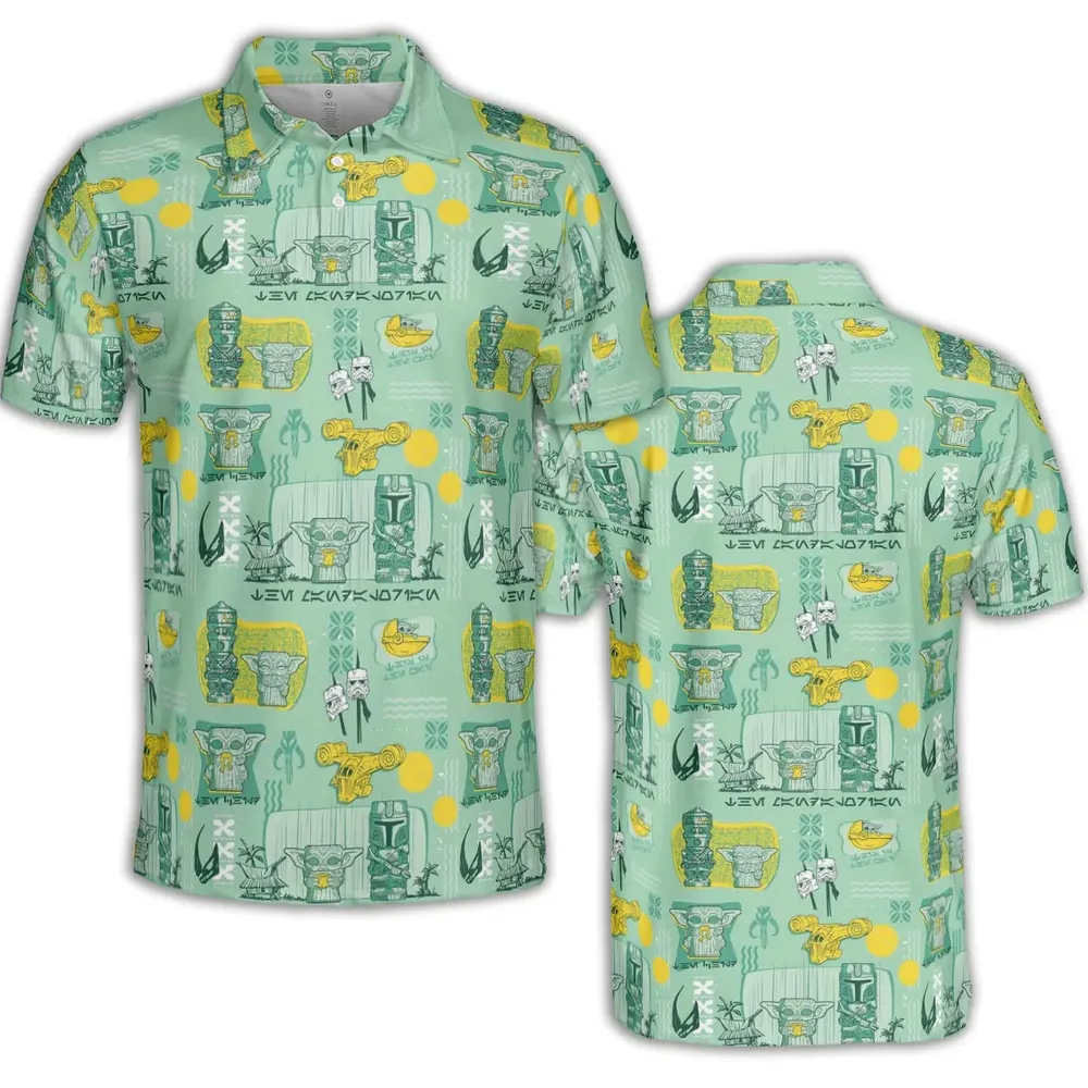 The Mandalorian Star Wars Aloha AOP Men/Women Polo Shirt - 2