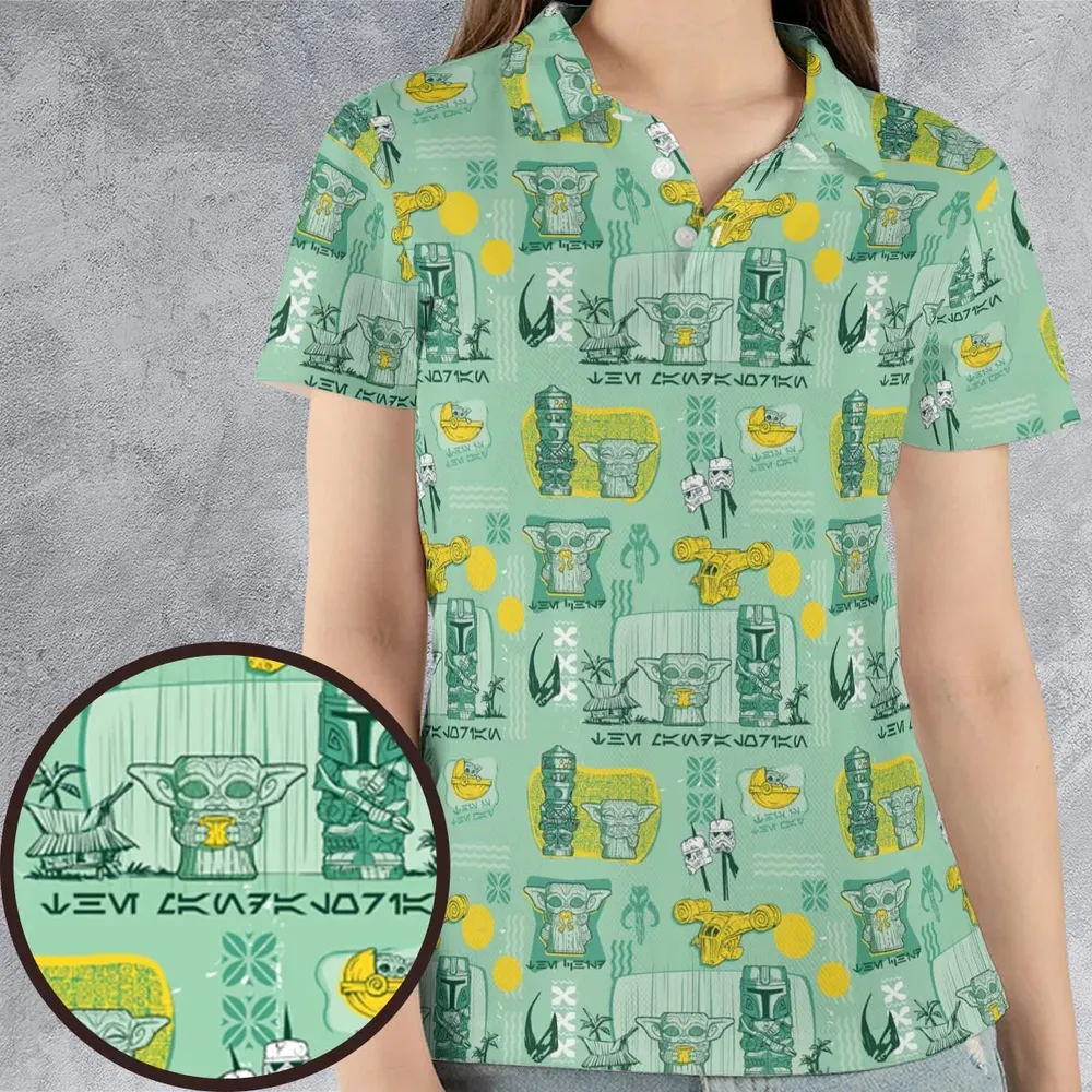 The Mandalorian Star Wars Aloha AOP Men/Women Polo Shirt - 4