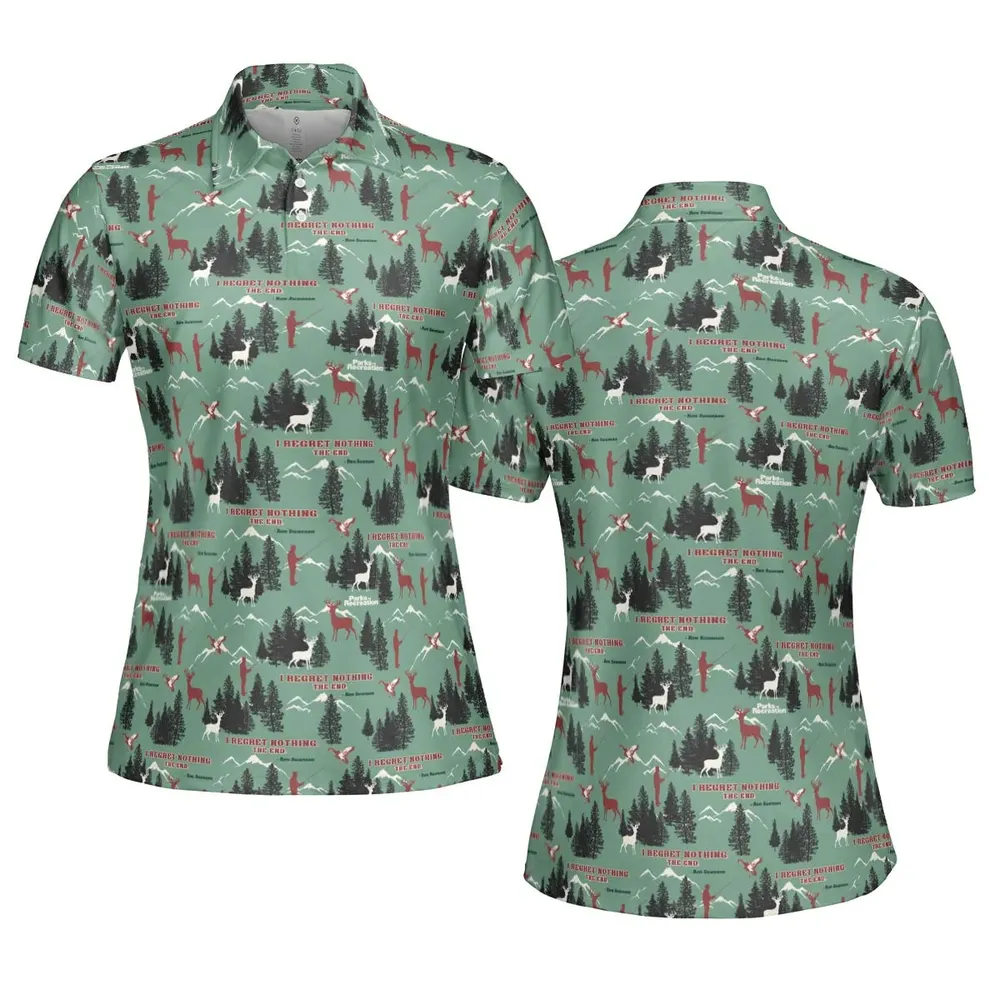 I Regret Nothing Park And Recreation AOP Men/Women Polo Shirt - 5