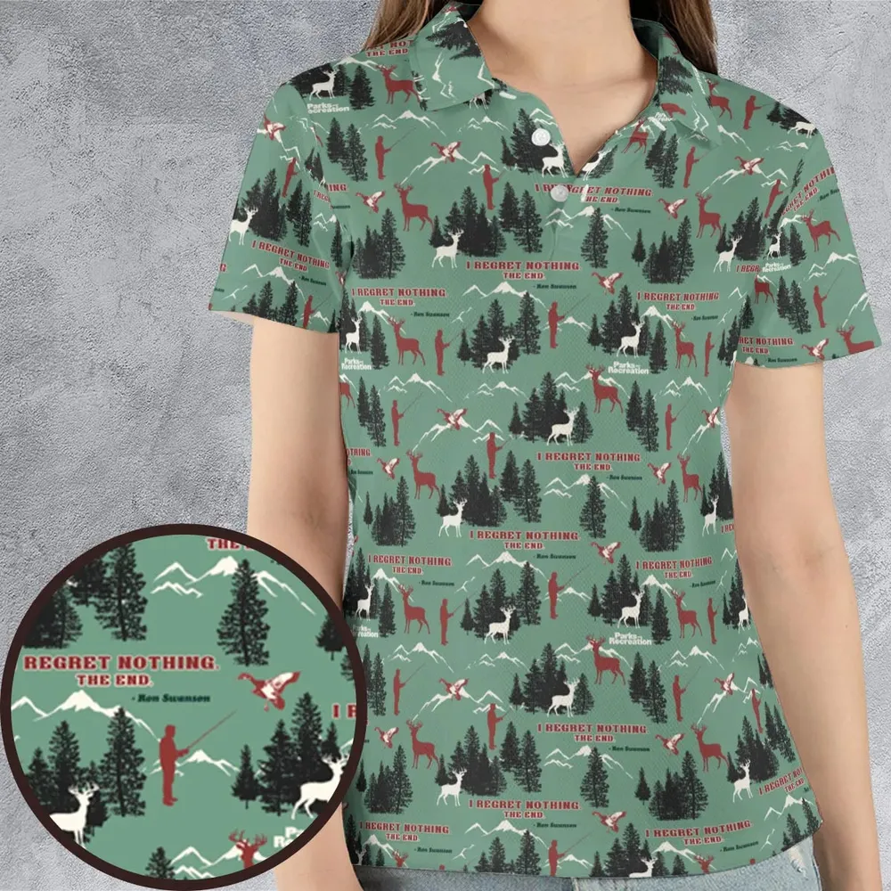 I Regret Nothing Park And Recreation AOP Men/Women Polo Shirt - 4