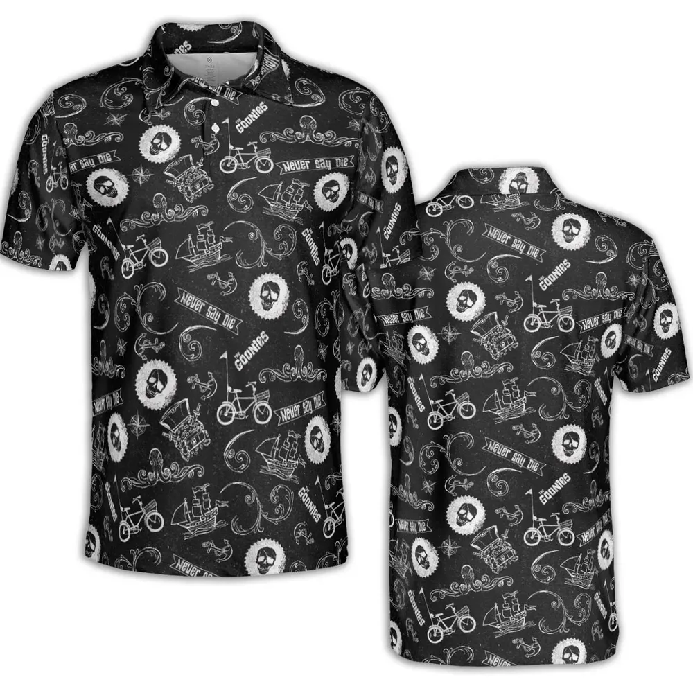 Never Say Die The Goonies Pattern AOP Men/Women Polo Shirt - 2