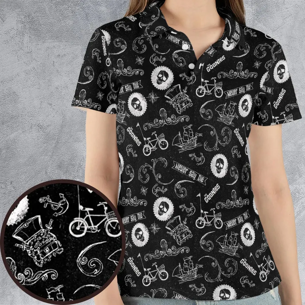 Never Say Die The Goonies Pattern AOP Men/Women Polo Shirt - 4