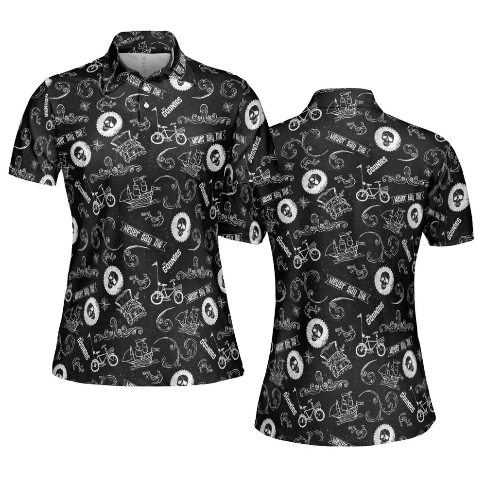 Never Say Die The Goonies Pattern AOP Men/Women Polo Shirt - 5