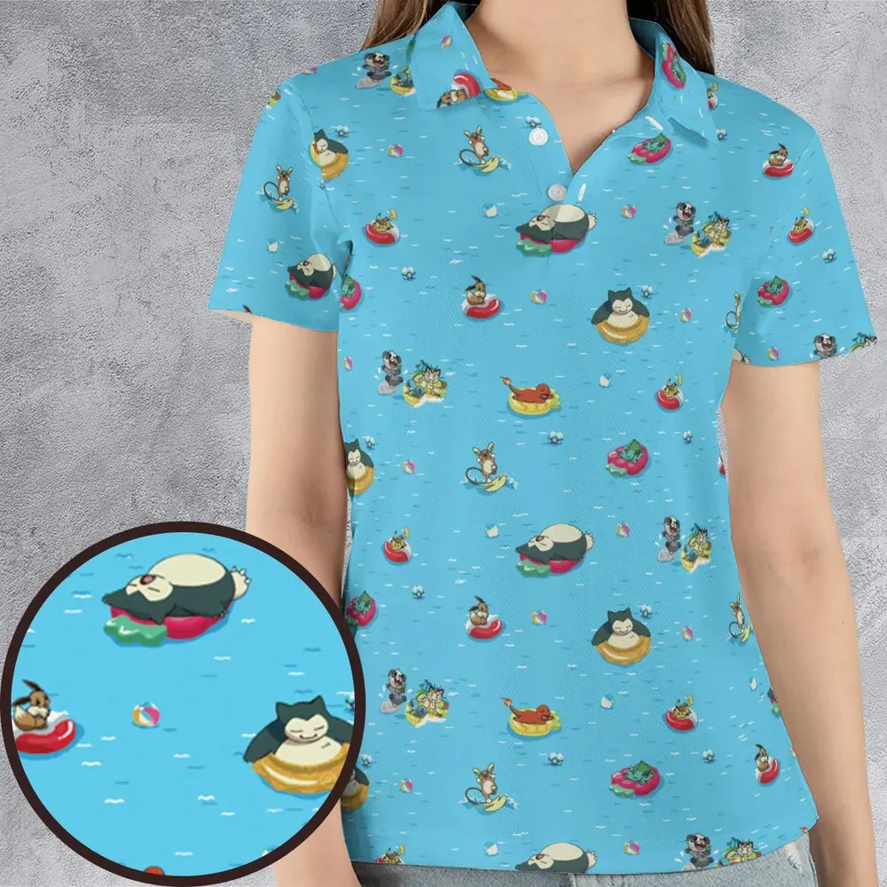 Pokemon Sunny Days Sea Swim AOP Men/Women Polo Shirt - 4