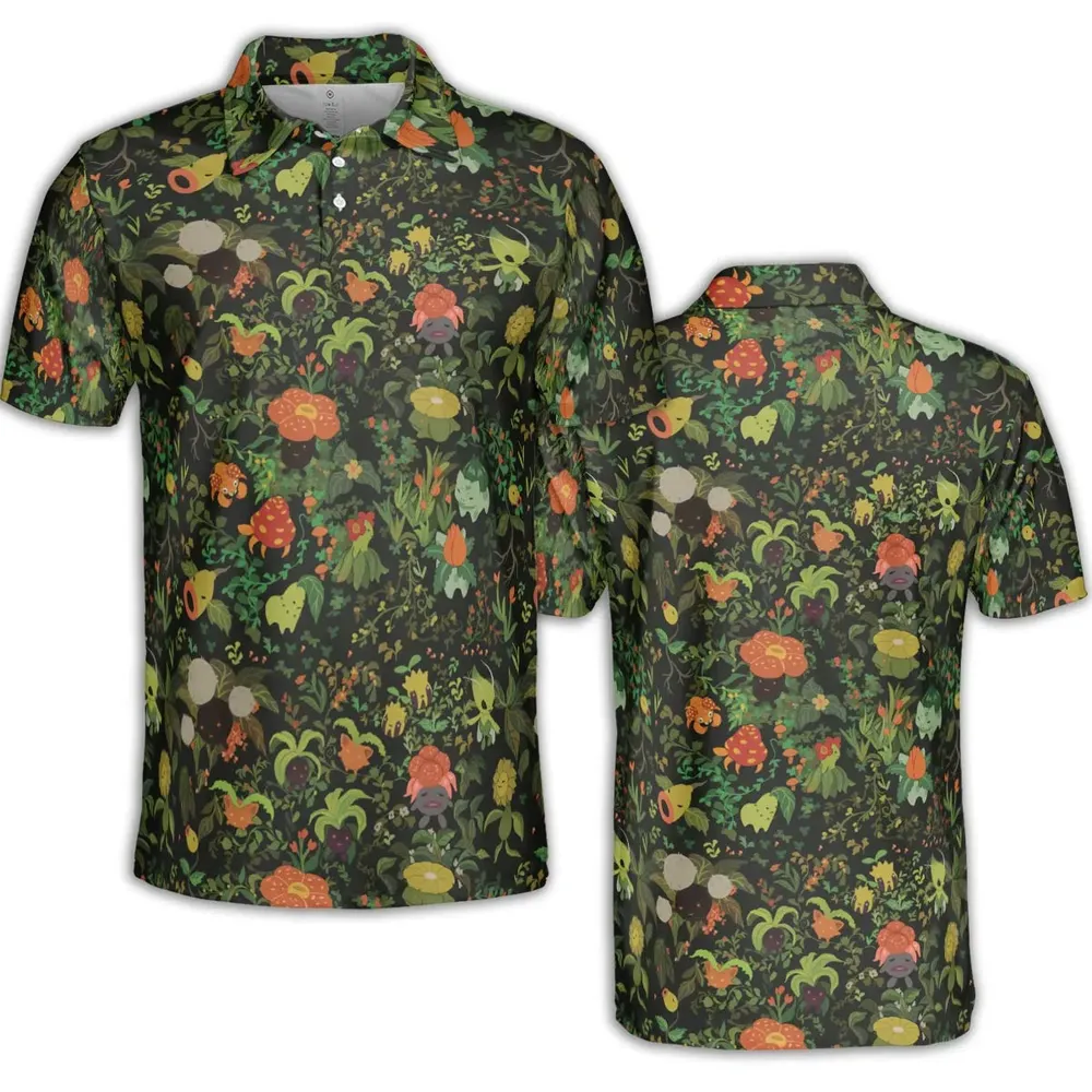 Grass Pokemon Patterns AOP Men/Women Polo Shirt - 2