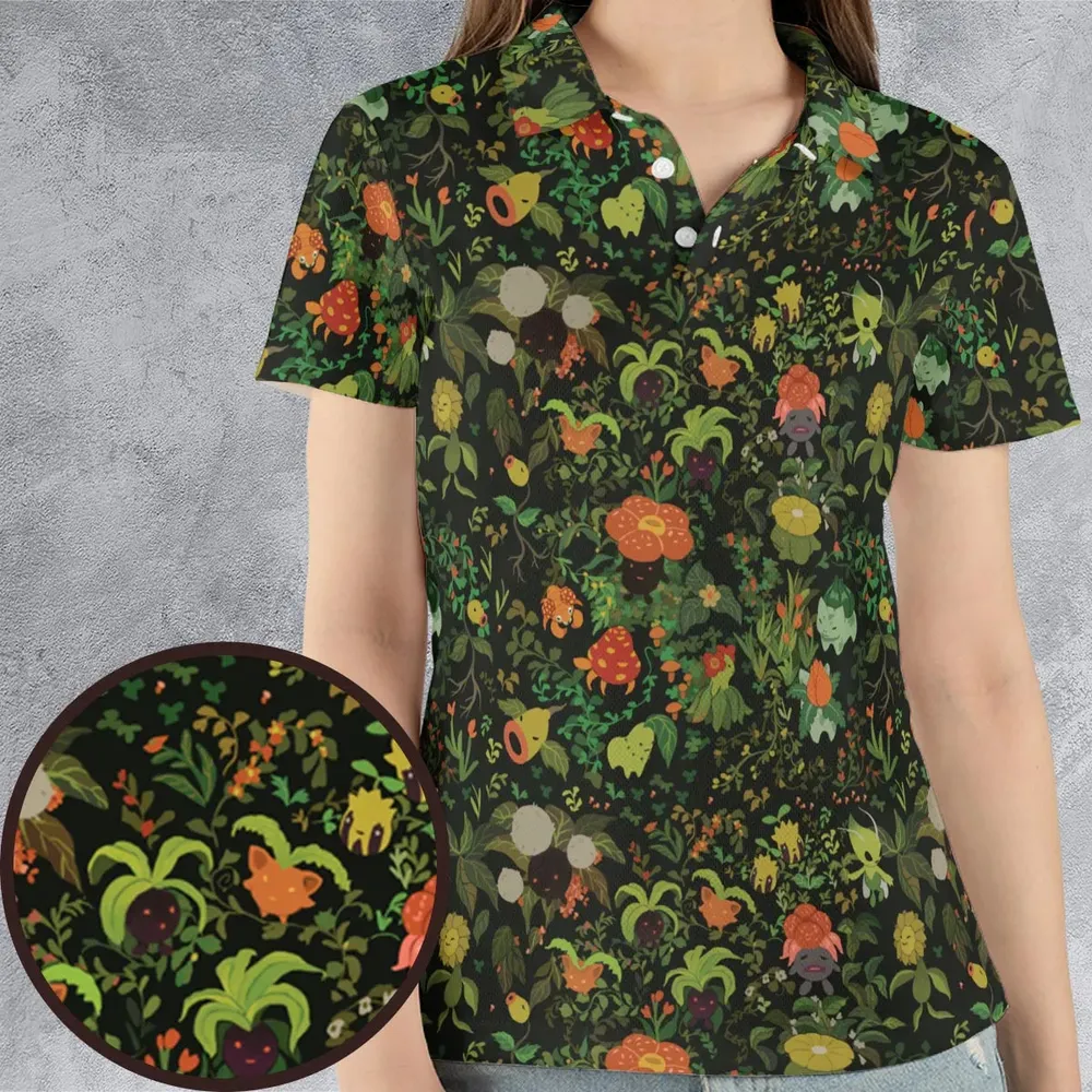 Grass Pokemon Patterns AOP Men/Women Polo Shirt - 4