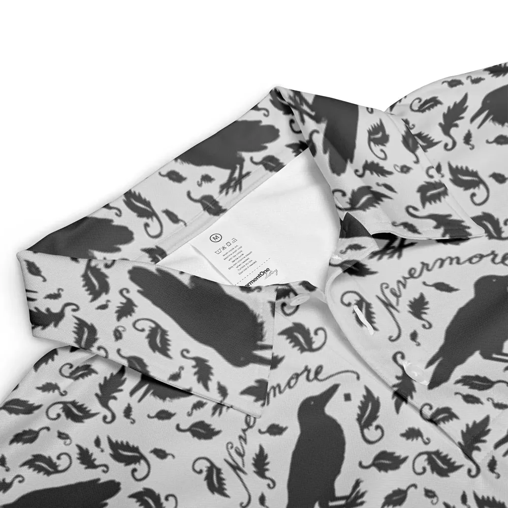 Nevermore The Raven Edgar Allan Poe Pattern AOP Men/Women Polo Shirt - 3