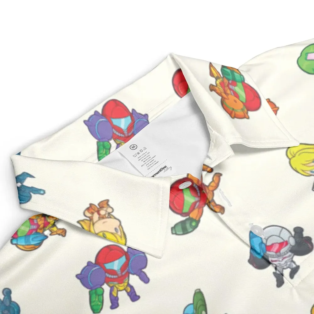 The Many Suits Of Samus Metroid Pattern AOP Men/Women Polo Shirt - 3