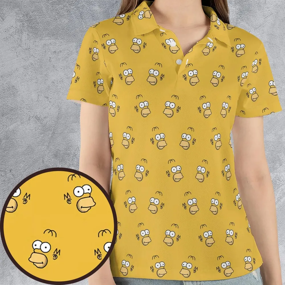 Homer Simpson Pattern AOP Men/Women Polo Shirt - 4