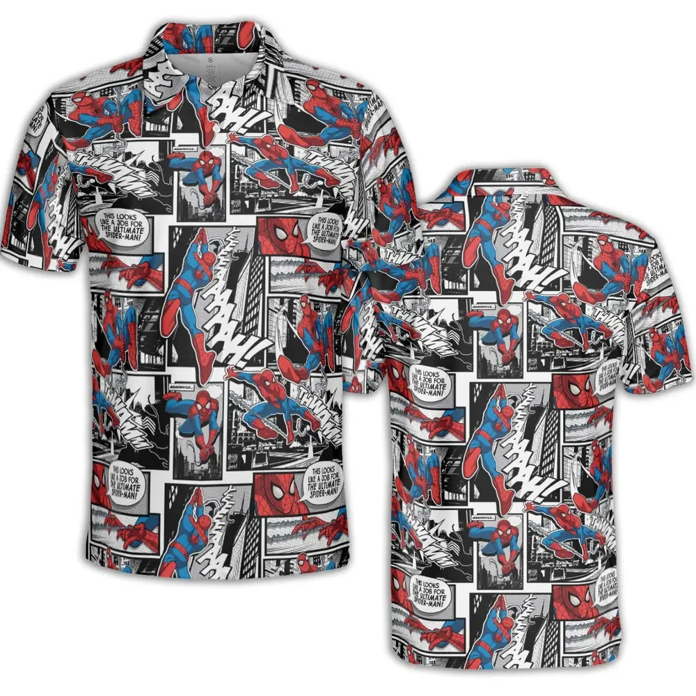 Spider Man Comic Pattern AOP Men/Women Polo Shirt - 2