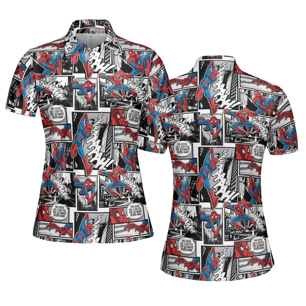 Spider Man Comic Pattern AOP Men/Women Polo Shirt - 5