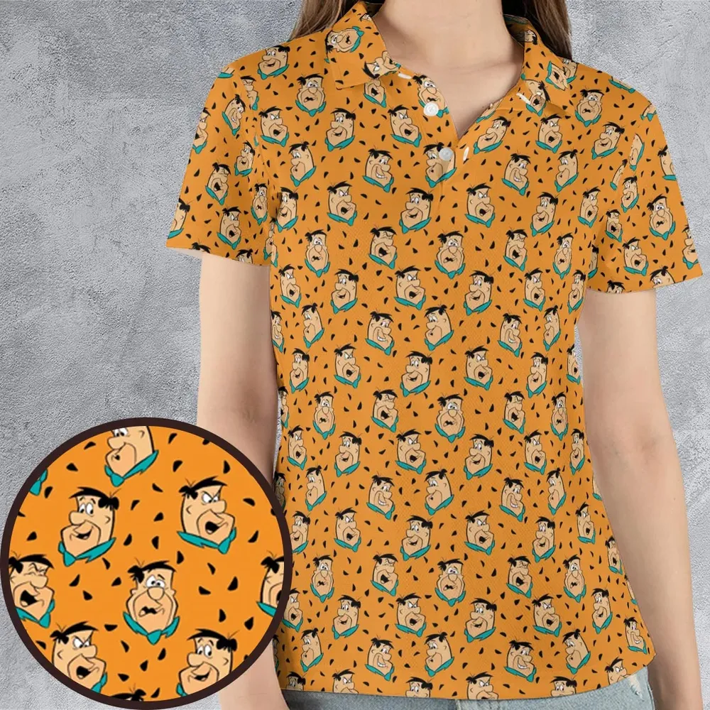 Fred Flintstone Expressions Pattern AOP Men/Women Polo Shirt - 4