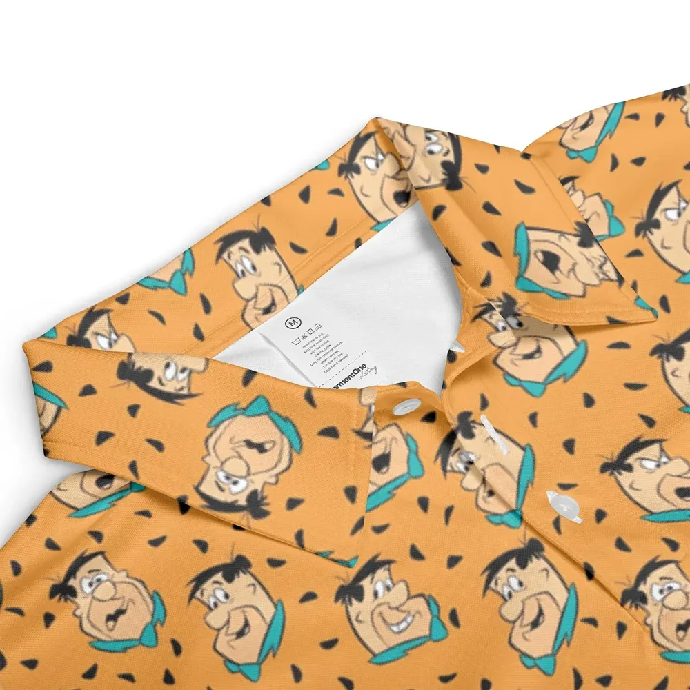 Fred Flintstone Expressions Pattern AOP Men/Women Polo Shirt - 3