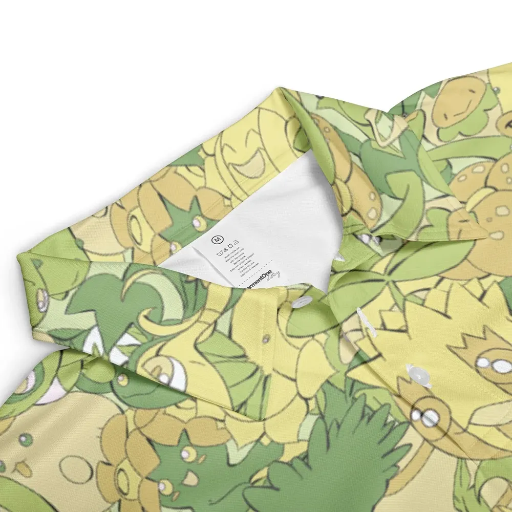 Grass Pokemon Pattern AOP Men/Women Polo Shirt - 3