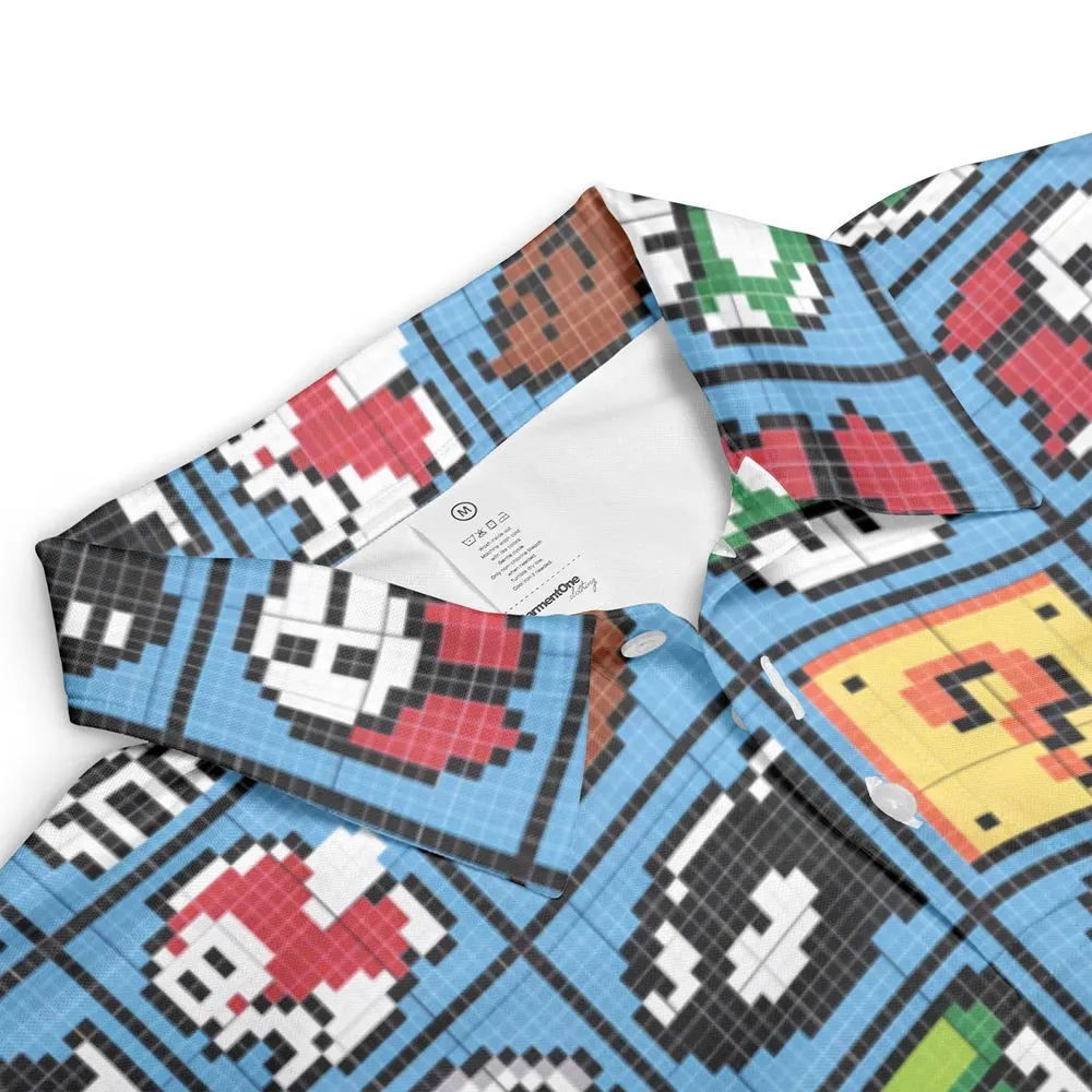 Mario Pixel Super Mario Pattern AOP Men/Women Polo Shirt - 3