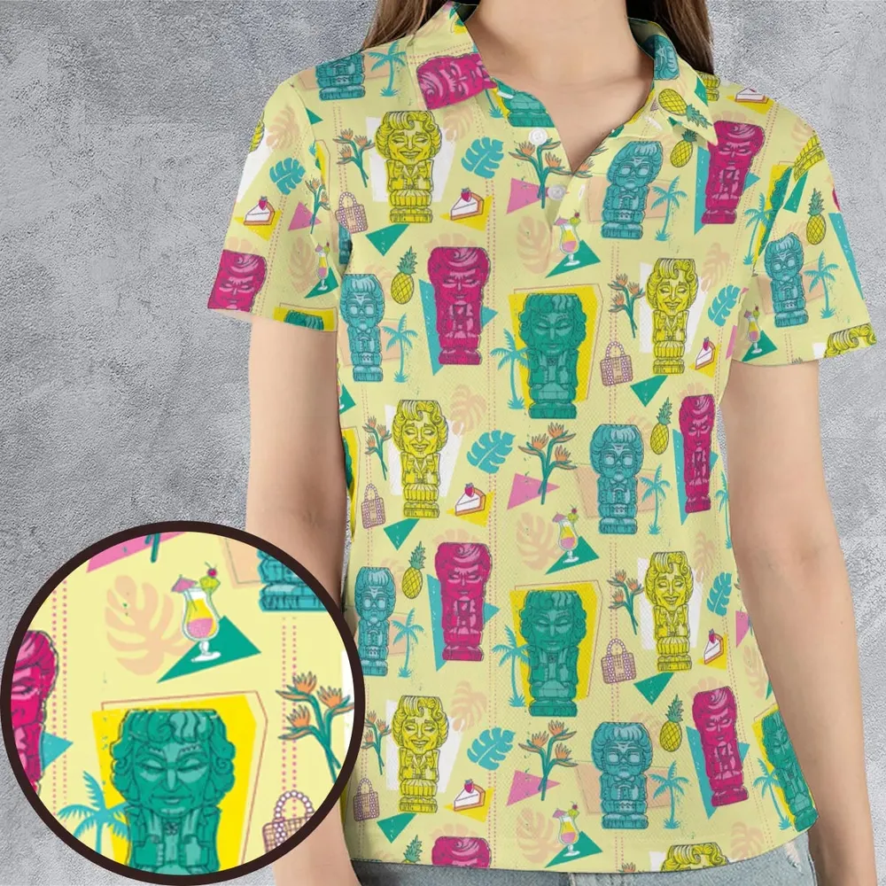 Golden Girls Tiki Shack Aloha AOP Men/Women Polo Shirt - 4