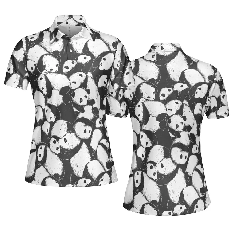 Lazy Day Panda Pattern AOP Men/Women Polo Shirt - 5