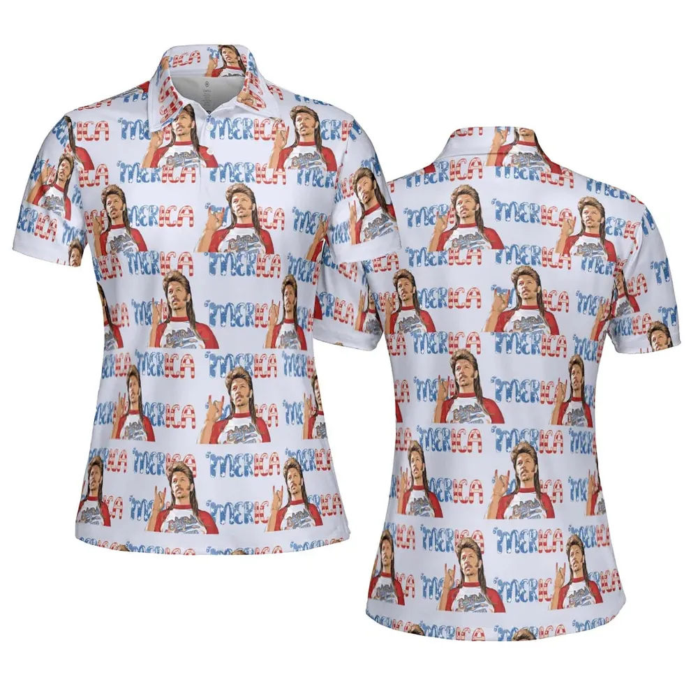 Joe Dirt 'Merica 4th Of July Pattern AOP Men/Women Polo Shirt - 5