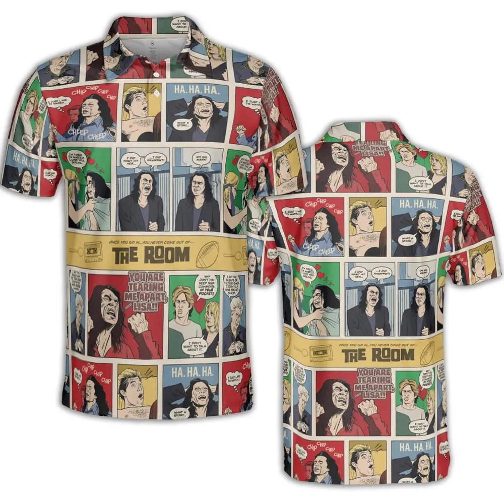 The Room Comic Style AOP Men/Women Polo Shirt - 2