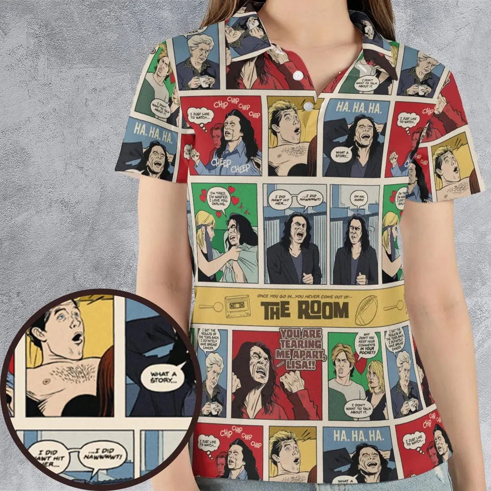 The Room Comic Style AOP Men/Women Polo Shirt - 4