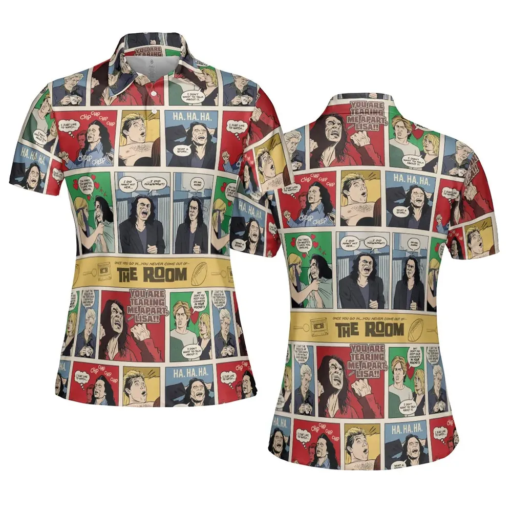 The Room Comic Style AOP Men/Women Polo Shirt - 5