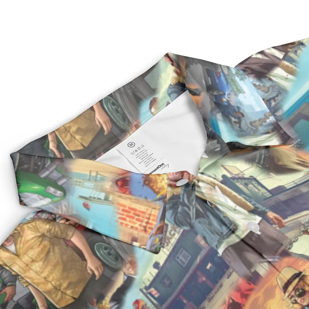GTA Grand Theft Auto Scenes AOP Men/Women Polo Shirt - 3