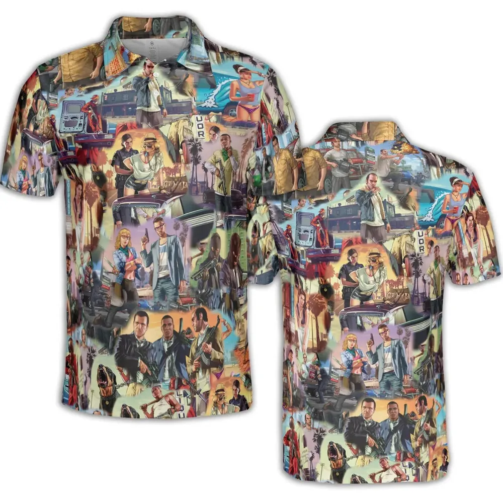 GTA Grand Theft Auto Scenes AOP Men/Women Polo Shirt - 2