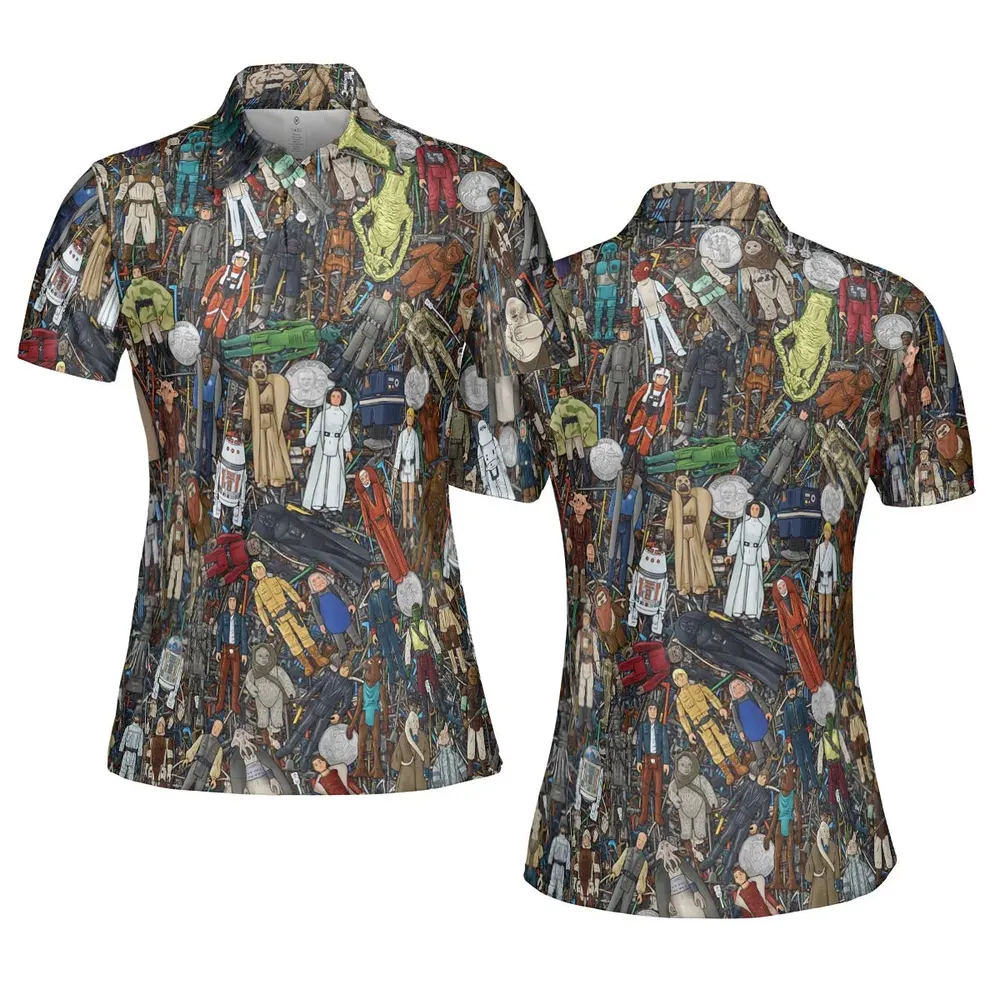 Star Wars Characters Figures AOP Men/Women Polo Shirt - 5