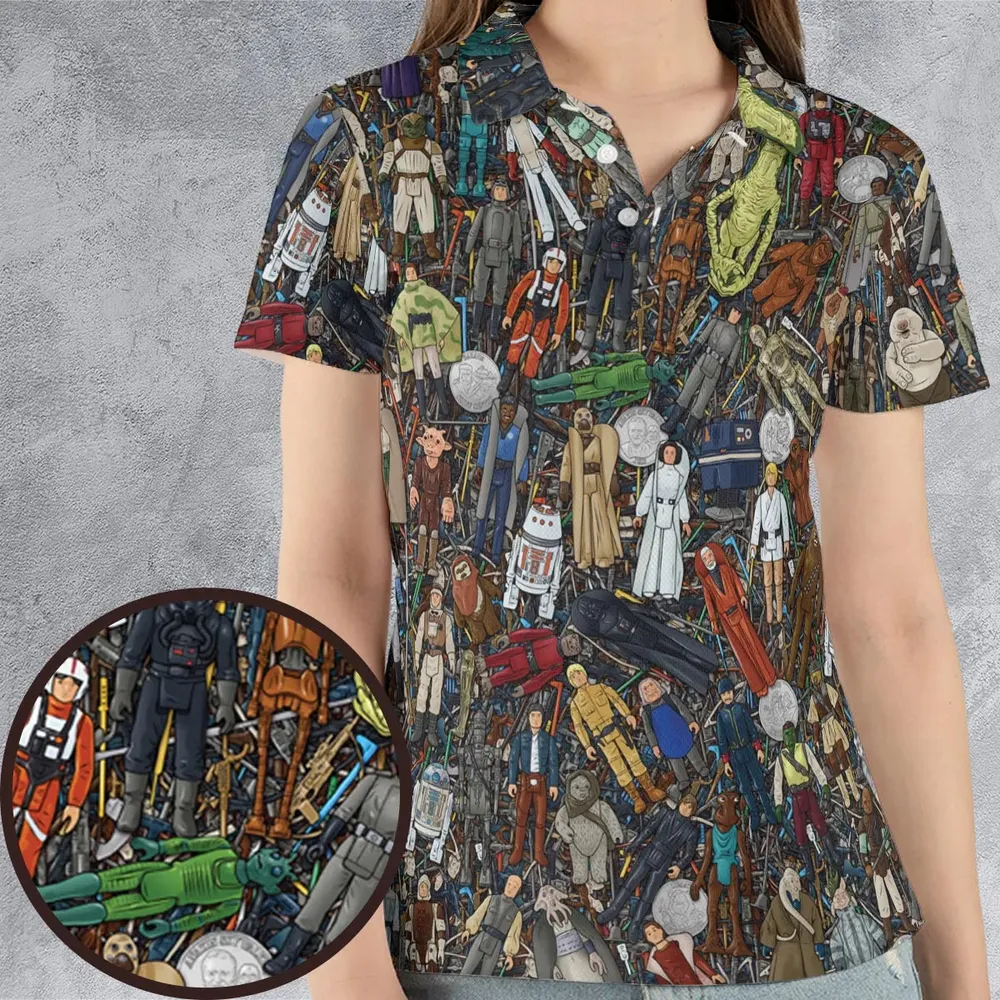 Star Wars Characters Figures AOP Men/Women Polo Shirt - 4