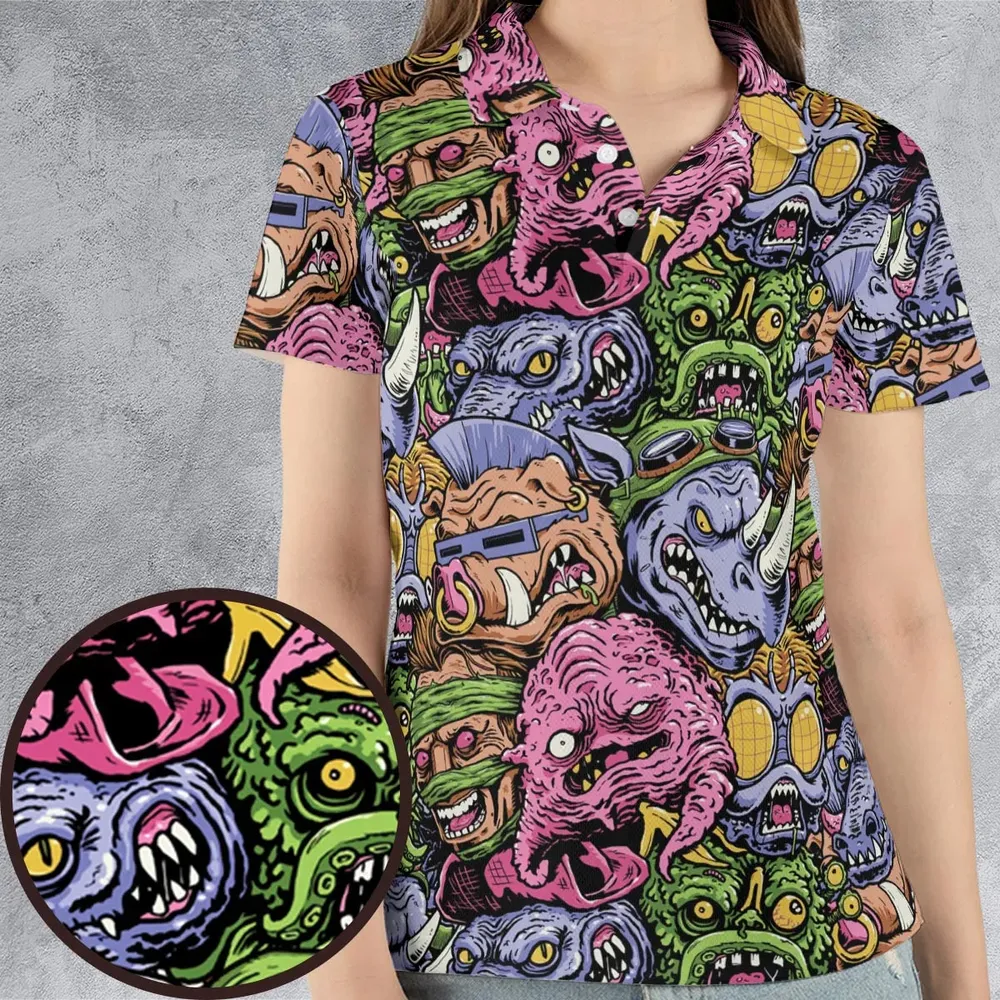 Nostalgic Villains Teenage Mutant Ninja Turtles AOP Men/Women Polo Shirt - 4