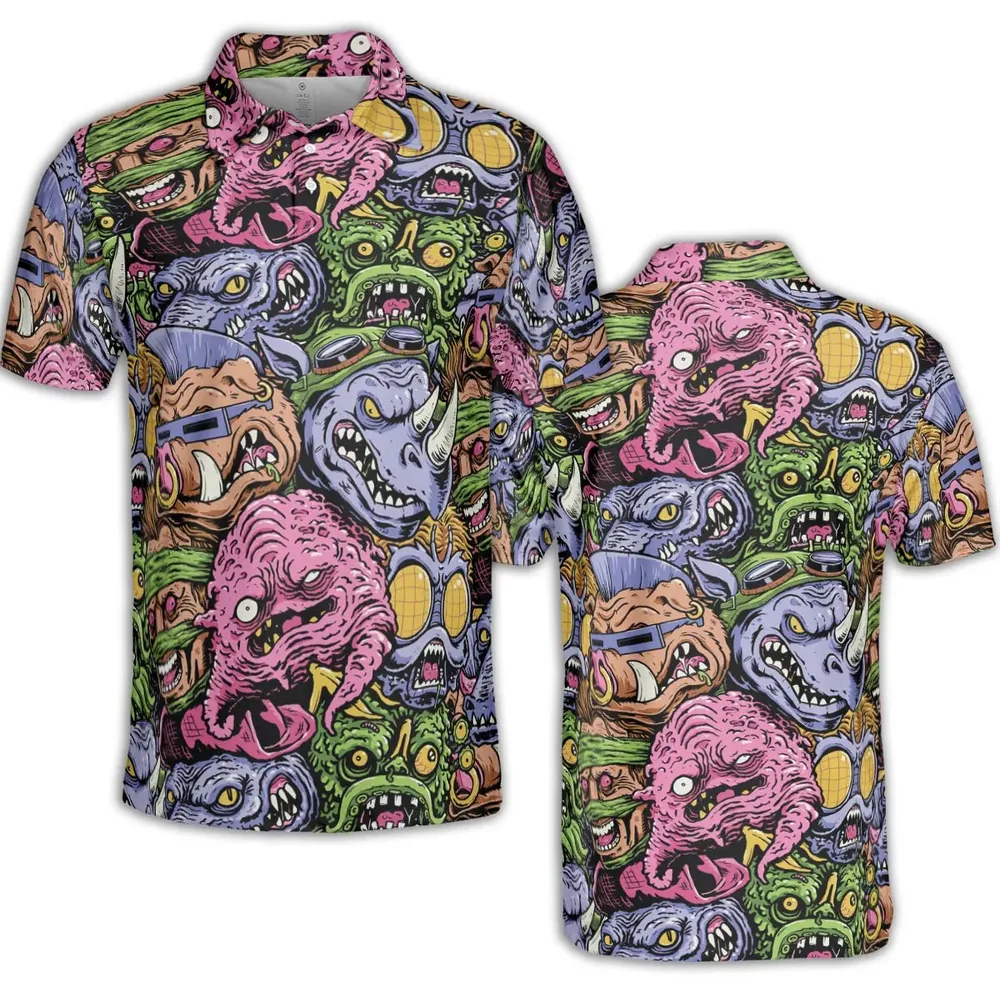 Nostalgic Villains Teenage Mutant Ninja Turtles AOP Men/Women Polo Shirt - 2