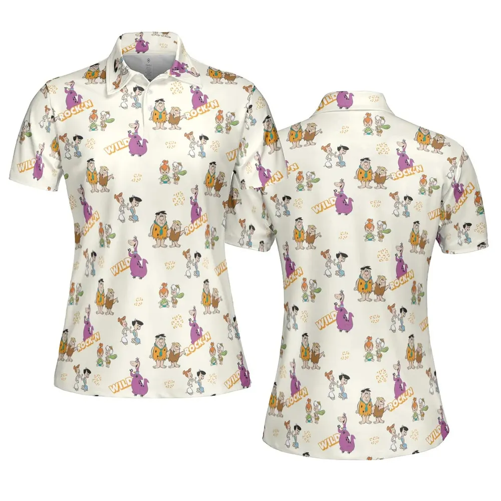 Rock'n The Flintstones AOP Men/Women Polo Shirt - 5